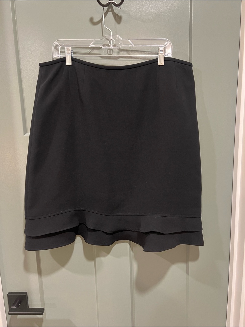 Women's Black Ruffle Hem Skirt
